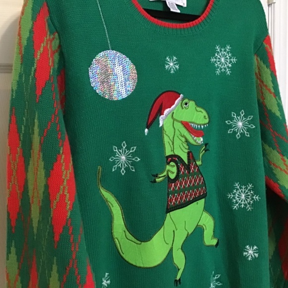 T-Rex Ugly Christmas Sweater size XL - Picture 5 of 5